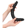 Real Rock Double Gode Straight Slim 35.5 x 3.8cm Noir